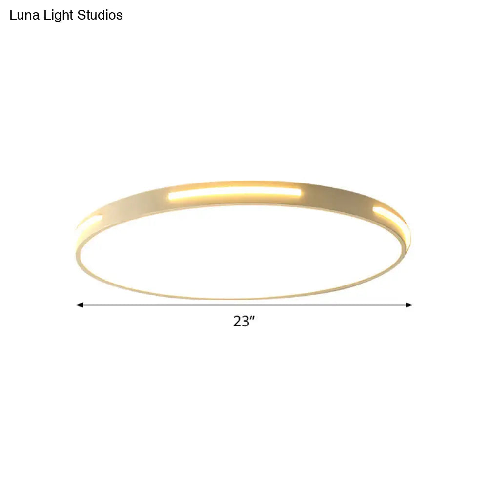 DecorBites™ 23"/27" Dia LED Acrylic Ceiling Light Fixture in Simple Style, White, Thin Round Flush Lamp with Warm/White/3 Color Light Options