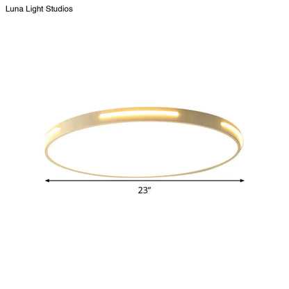 DecorBites™ 23"/27" Dia LED Acrylic Ceiling Light Fixture in Simple Style, White, Thin Round Flush Lamp with Warm/White/3 Color Light Options