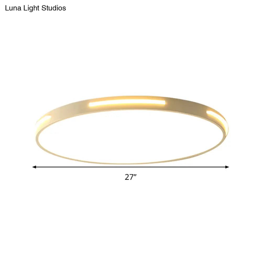 DecorBites™ 23"/27" Dia LED Acrylic Ceiling Light Fixture in Simple Style, White, Thin Round Flush Lamp with Warm/White/3 Color Light Options