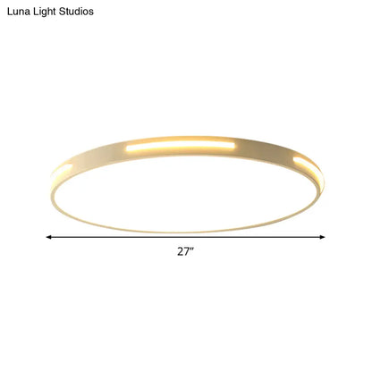 DecorBites™ 23"/27" Dia LED Acrylic Ceiling Light Fixture in Simple Style, White, Thin Round Flush Lamp with Warm/White/3 Color Light Options