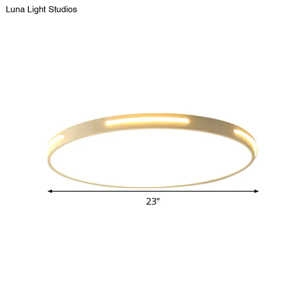 DecorBites™ 23"/27" Dia LED Acrylic Ceiling Light Fixture in Simple Style, White, Thin Round Flush Lamp with Warm/White/3 Color Light Options