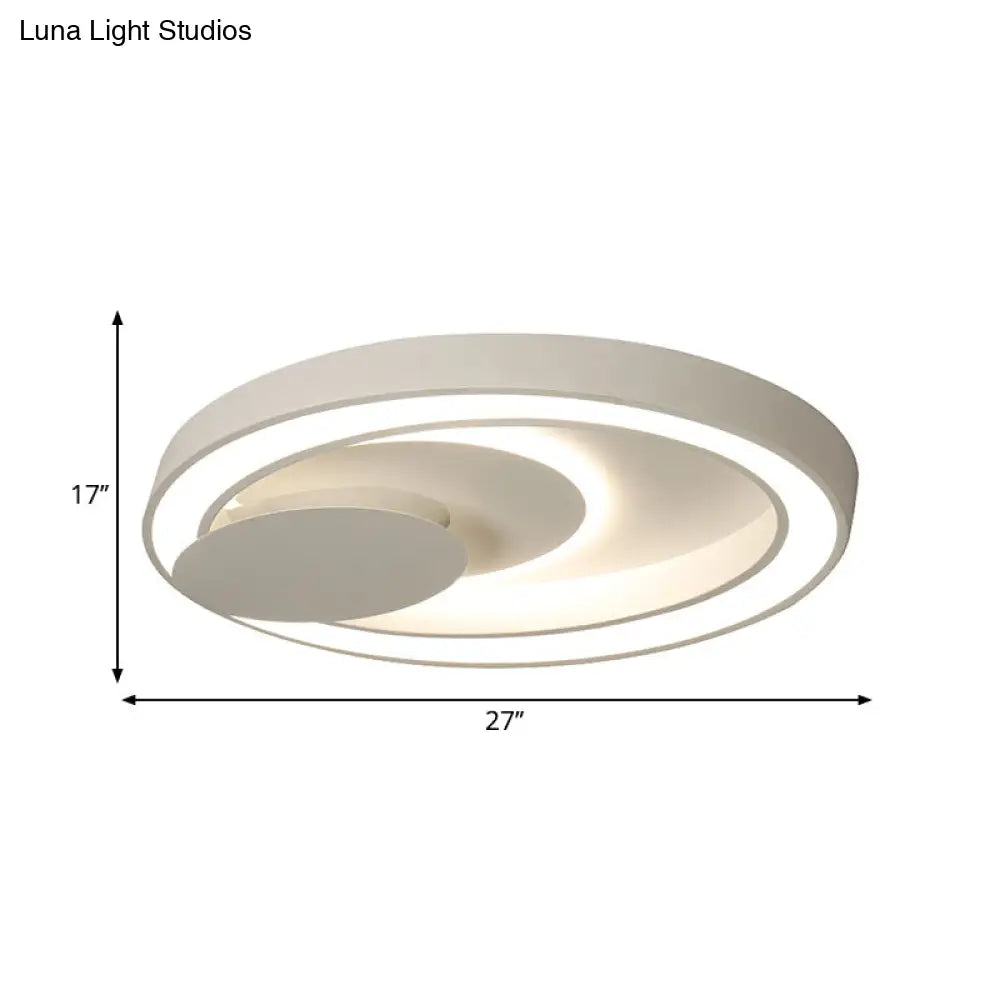 ديكوربايتس™ مصباح سقف LED بيضاوي أبيض بعرض 23-34.5 بوصة لغرفة النوم - تصميم بسيط، دافئ/أبيض