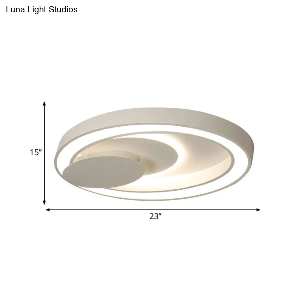 ديكوربايتس™ مصباح سقف LED بيضاوي أبيض بعرض 23-34.5 بوصة لغرفة النوم - تصميم بسيط، دافئ/أبيض