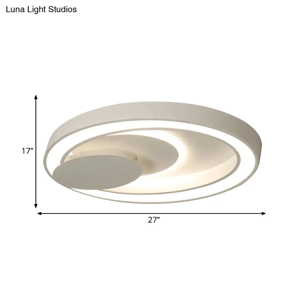 ديكوربايتس™ مصباح سقف LED بيضاوي أبيض بعرض 23-34.5 بوصة لغرفة النوم - تصميم بسيط، دافئ/أبيض