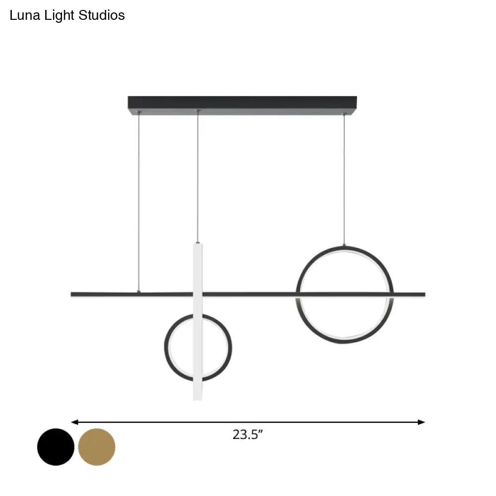Lámpara colgante nórdica LED DecorBites™ de 23,5"/31,5" con forma de bicicleta, de acrílico, color negro/dorado