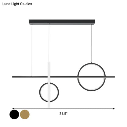 Lámpara colgante nórdica LED DecorBites™ de 23,5"/31,5" con forma de bicicleta, de acrílico, color negro/dorado