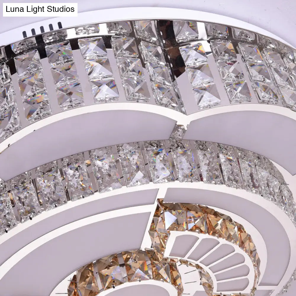 ديكوربايتس™ مصباح سقف LED مزهر مقاس 23.5/31.5 بوصة، مطلي بالكروم مع لمسات من الكريستال
