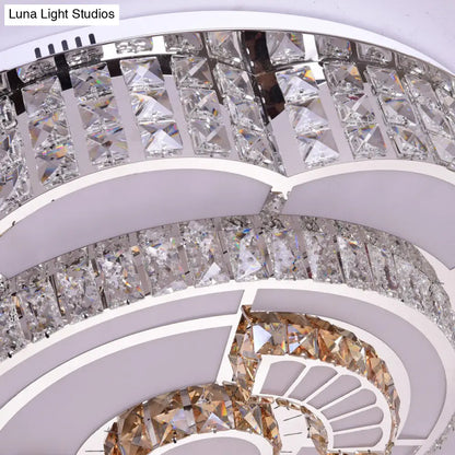 ديكوربايتس™ مصباح سقف LED مزهر مقاس 23.5/31.5 بوصة، مطلي بالكروم مع لمسات من الكريستال