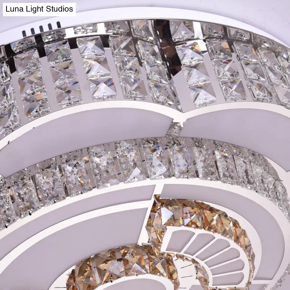 ديكوربايتس™ مصباح سقف LED مزهر مقاس 23.5/31.5 بوصة، مطلي بالكروم مع لمسات من الكريستال