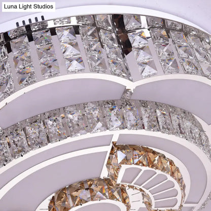 ديكوربايتس™ مصباح سقف LED مزهر مقاس 23.5/31.5 بوصة، مطلي بالكروم مع لمسات من الكريستال