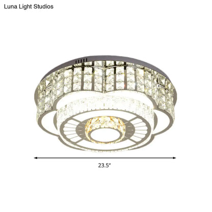 ديكوربايتس™ مصباح سقف LED مزهر مقاس 23.5/31.5 بوصة، مطلي بالكروم مع لمسات من الكريستال