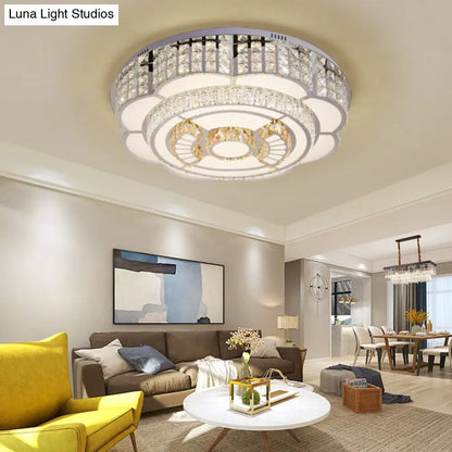 ديكوربايتس™ مصباح سقف LED مزهر مقاس 23.5/31.5 بوصة، مطلي بالكروم مع لمسات من الكريستال