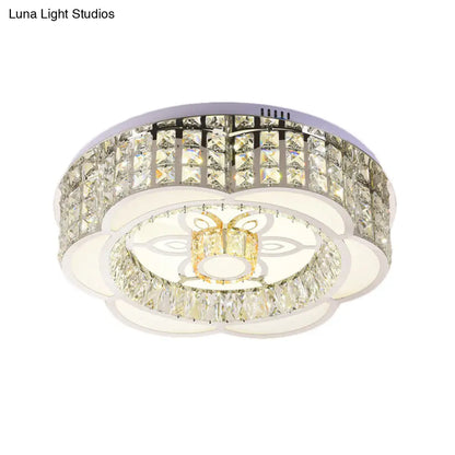 ديكوربايتس™ - وحدة إضاءة LED كريستالية مدمجة بعرض 23.5/31.5 بوصة - تصميم زهور بسيط من الكروم - مثالية لغرف النوم