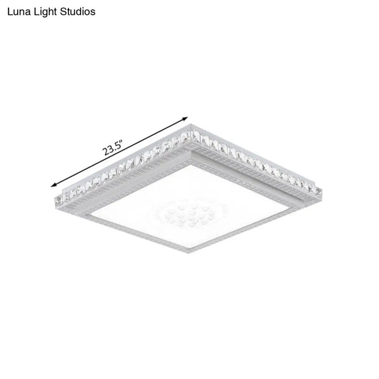 Lámpara de techo LED empotrada DecorBites™ de 23.5 a 42.5 pulgadas de ancho para dormitorio - Luz empotrada blanca con pantalla acrílica y detalles de cristal