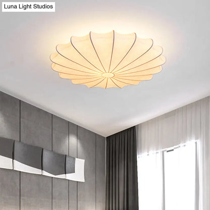 DecorBites™ DecorBites™ 23.5" Scalloped Flush Mount Contemporary Fabric Ceiling Light - 1/3 Light White Flush Light