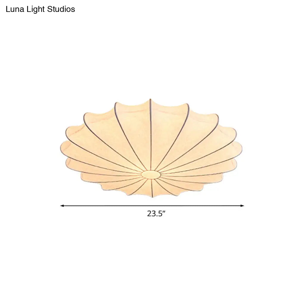 DecorBites™ DecorBites™ 23.5" Scalloped Flush Mount Contemporary Fabric Ceiling Light - 1/3 Light White Flush Light