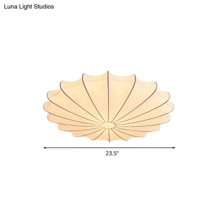 DecorBites™ DecorBites™ 23.5" Scalloped Flush Mount Contemporary Fabric Ceiling Light - 1/3 Light White Flush Light