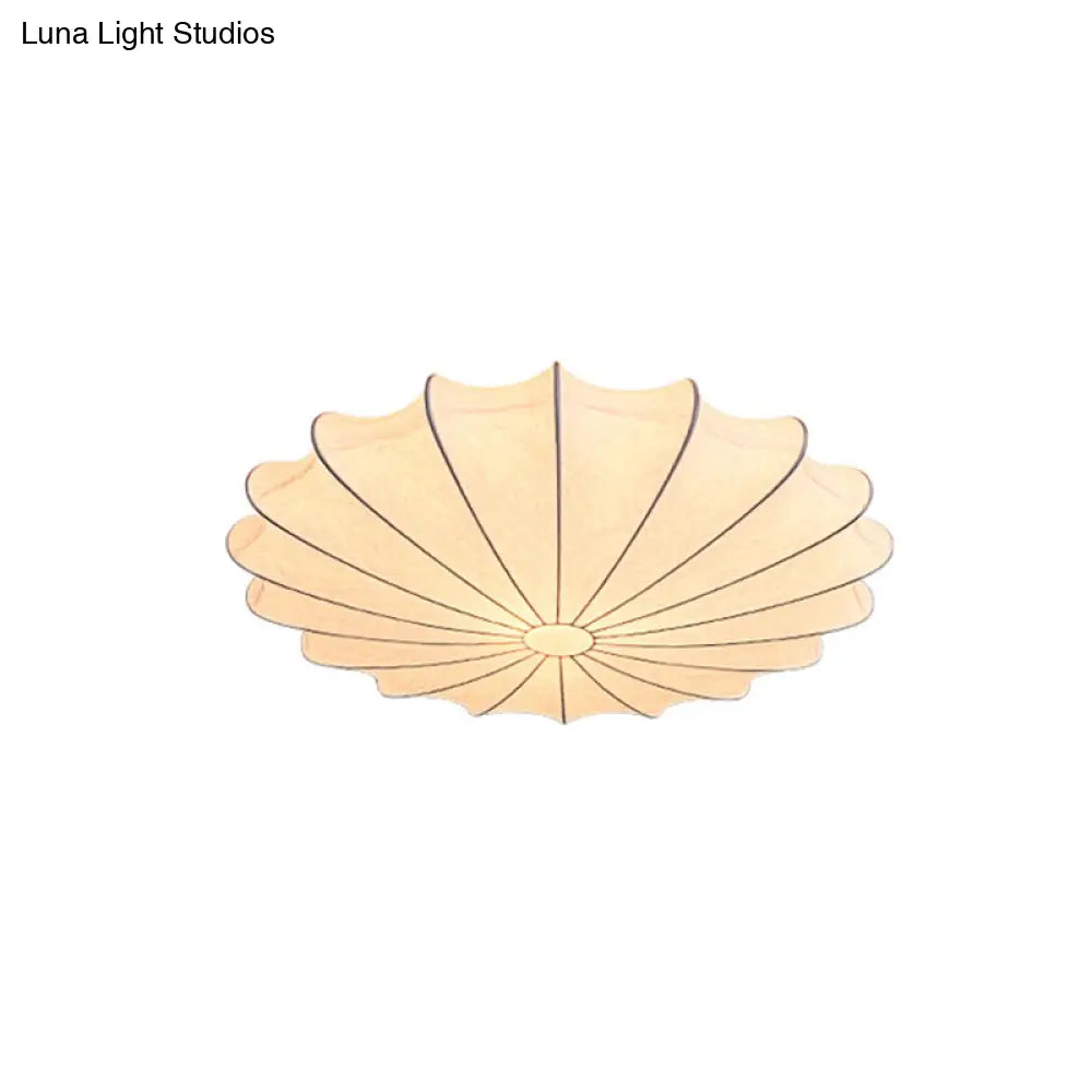 DecorBites™ DecorBites™ 23.5" Scalloped Flush Mount Contemporary Fabric Ceiling Light - 1/3 Light White Flush Light