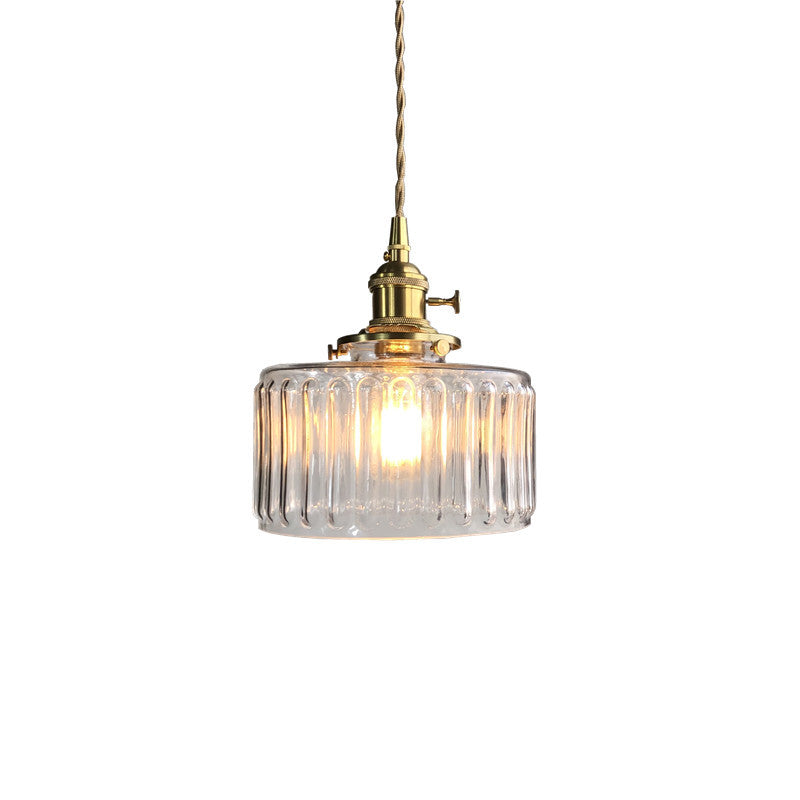 Simple Brass Glass Chandelier