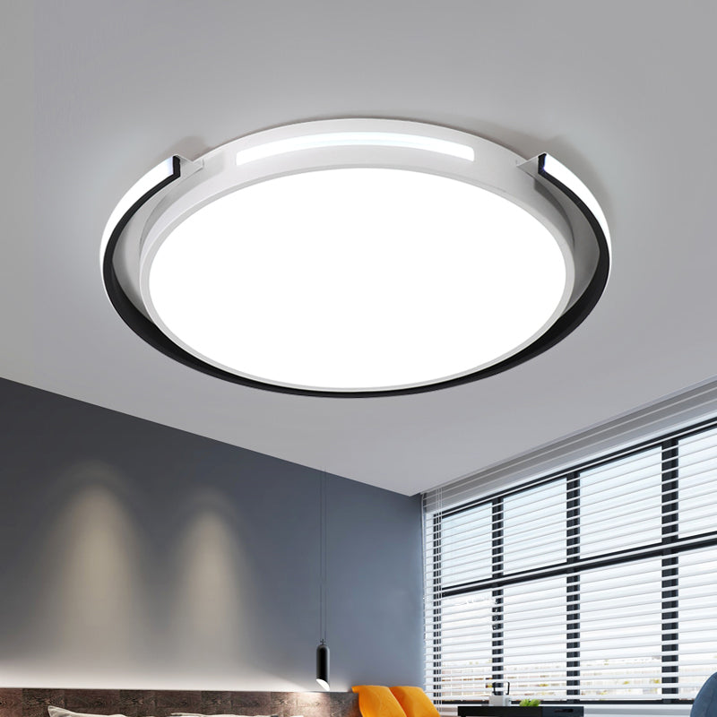 DecorBites™ DecorBites™ Black and White Round Ceiling Light with Acrylic Shade - Minimalism LED Flush Mounted Lamp