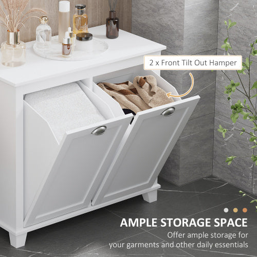 White Tilt-Out Laundry Cabinet Compact MDF