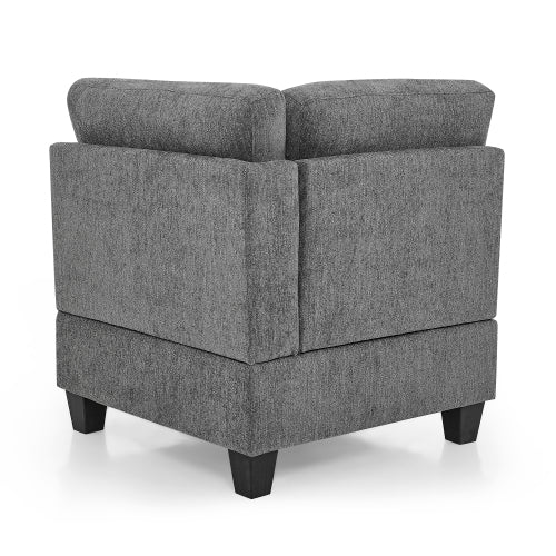 Corner Sofa For Modular Sectional,Grey Chenille 31.5x31.5x36.
