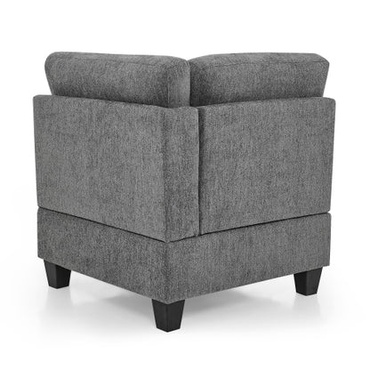 Corner Sofa For Modular Sectional,Grey Chenille 31.5x31.5x36.