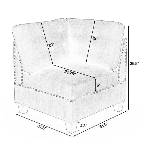 Grey Chenille Corner Sofa