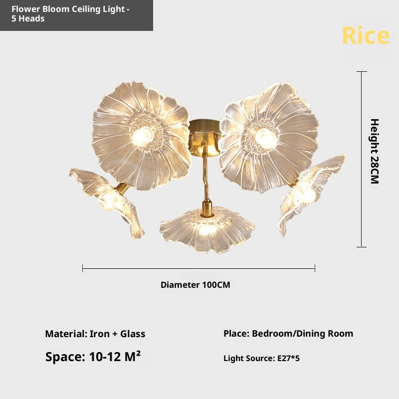 Glass Lotus Leaf Chandelier