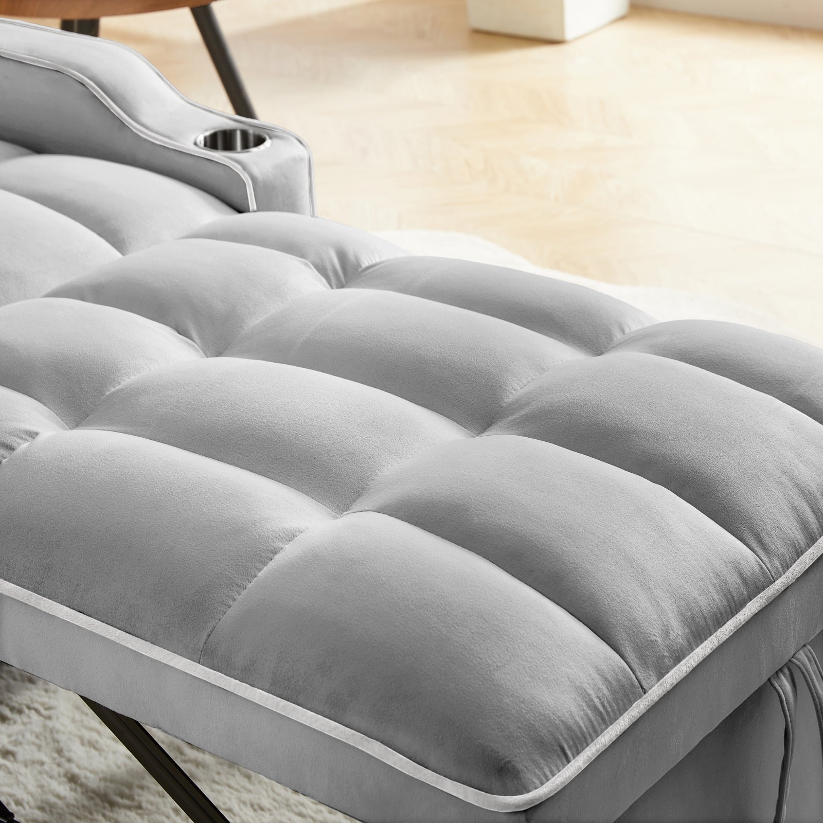 Sofá Cama Desmontable Convertible en Sillón Cama Desmontable Ajustable con Múltiples Bolsillos Sofá Plegable