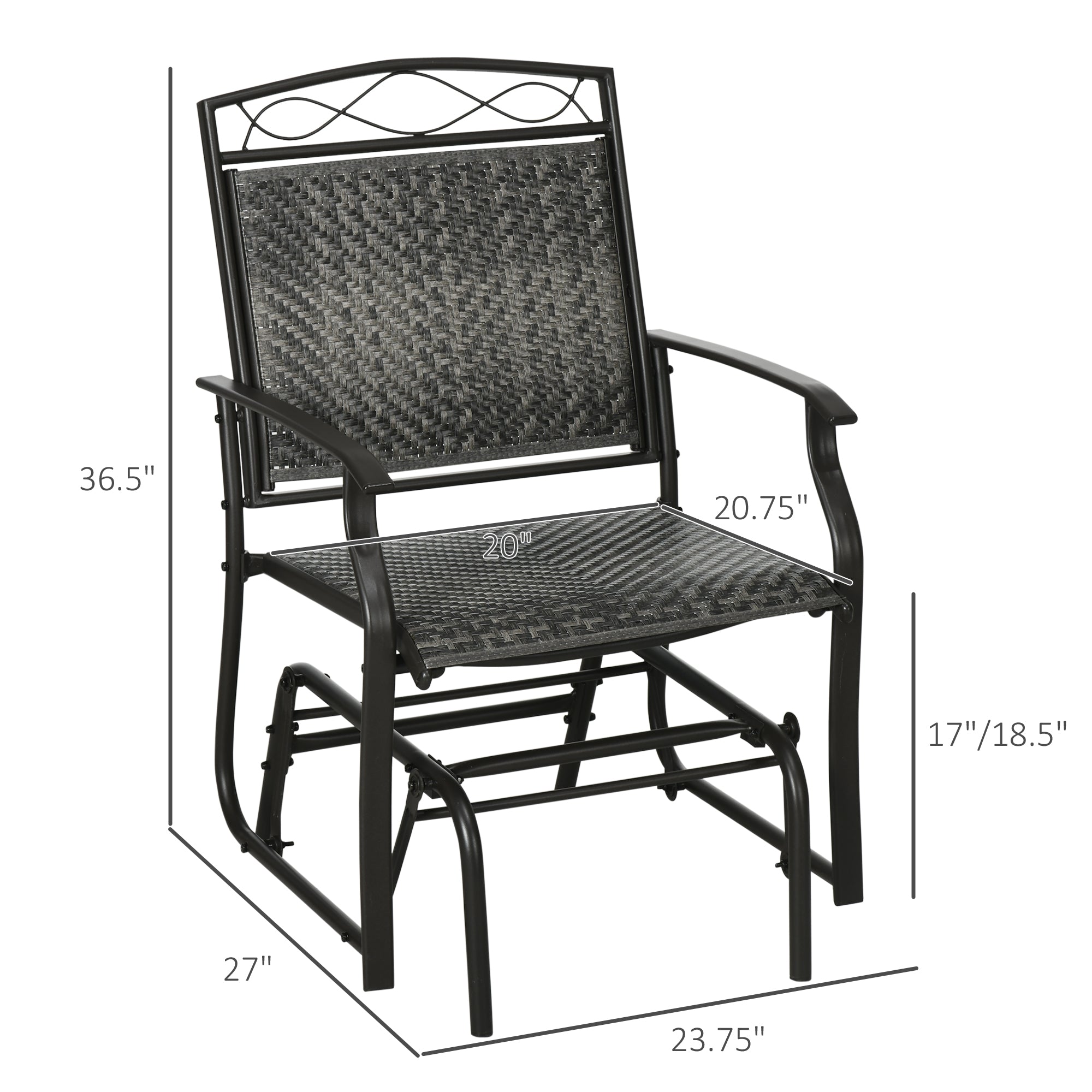 Conjunto de 2 Sillas Columpio para Exteriores