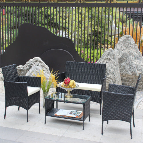 Natural Rattan Patio Set