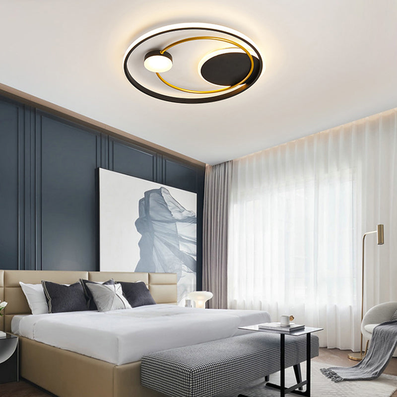 DecorBites™ DecorBites™ Modern Metal LED Ceiling Light for Bedroom - Circular Flush Mount Fixture