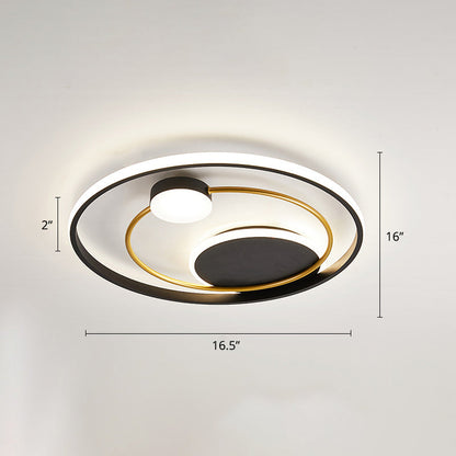 DecorBites™ DecorBites™ Modern Metal LED Ceiling Light for Bedroom - Circular Flush Mount Fixture