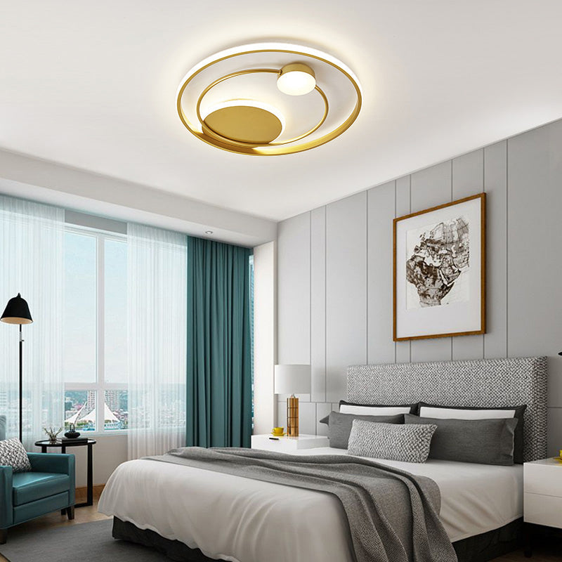 DecorBites™ DecorBites™ Modern Metal LED Ceiling Light for Bedroom - Circular Flush Mount Fixture