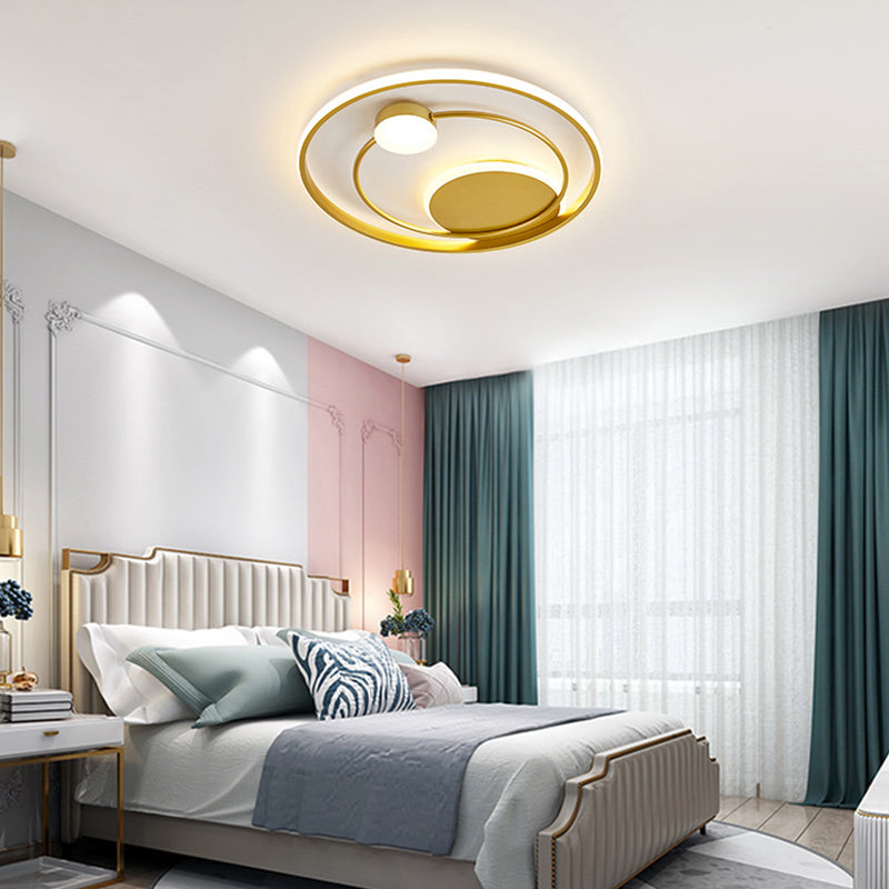 DecorBites™ DecorBites™ Modern Metal LED Ceiling Light for Bedroom - Circular Flush Mount Fixture