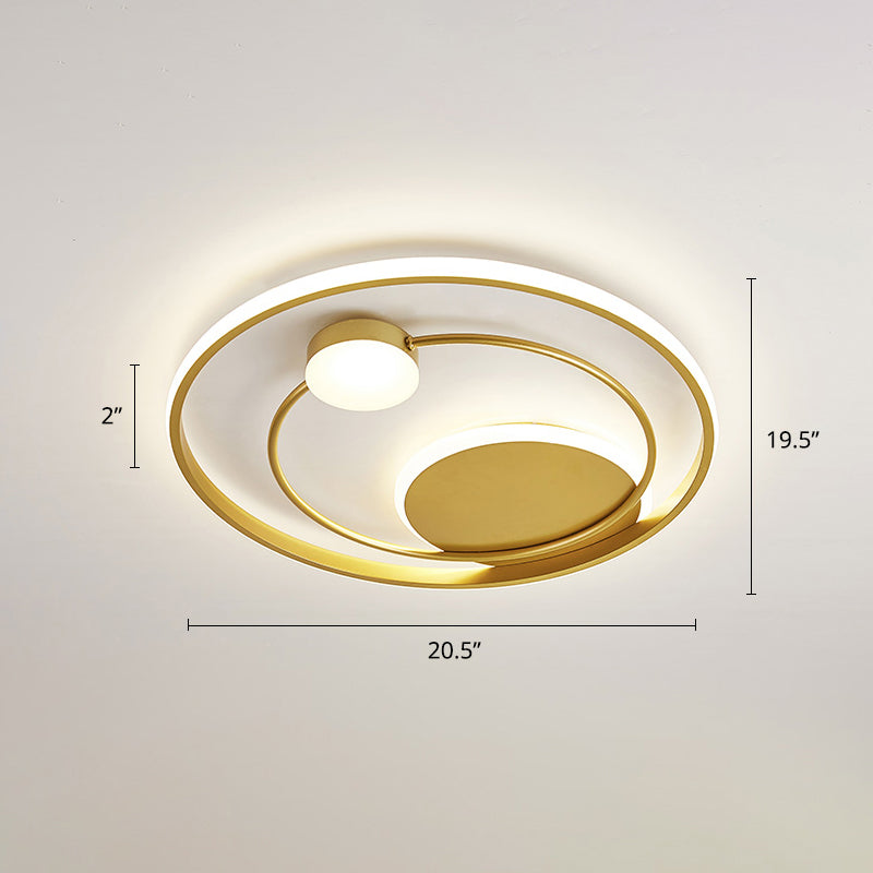 DecorBites™ DecorBites™ Modern Metal LED Ceiling Light for Bedroom - Circular Flush Mount Fixture