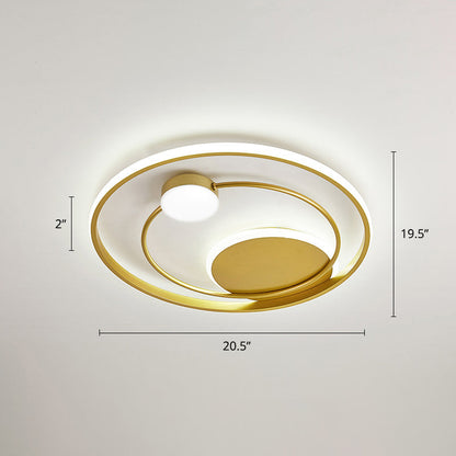 DecorBites™ DecorBites™ Modern Metal LED Ceiling Light for Bedroom - Circular Flush Mount Fixture