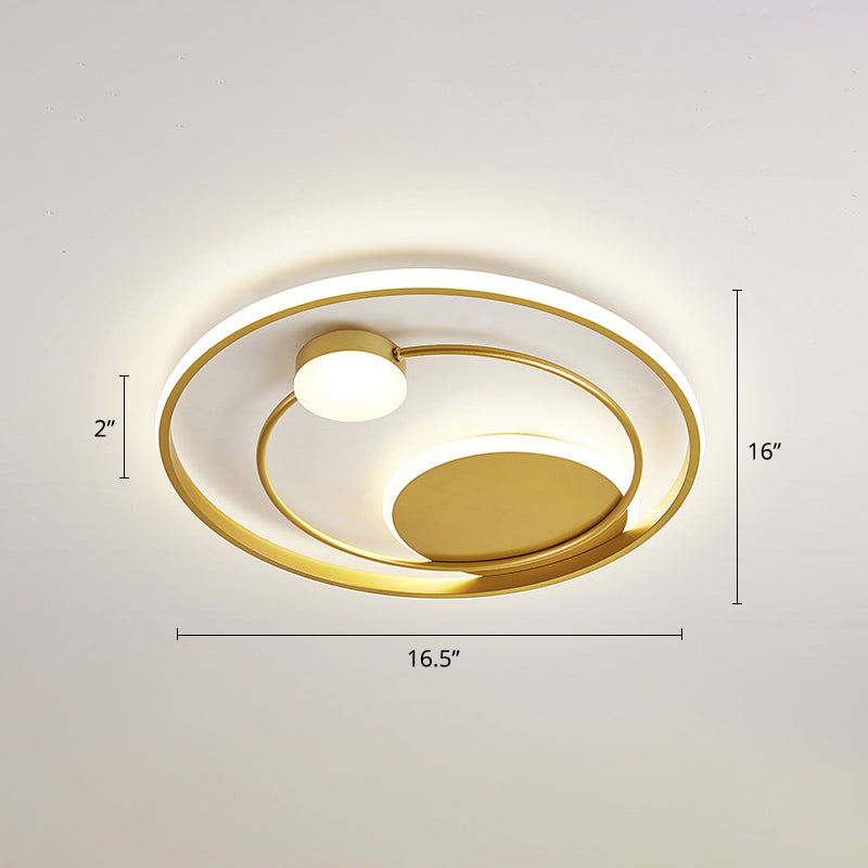 DecorBites™ DecorBites™ Modern Metal LED Ceiling Light for Bedroom - Circular Flush Mount Fixture