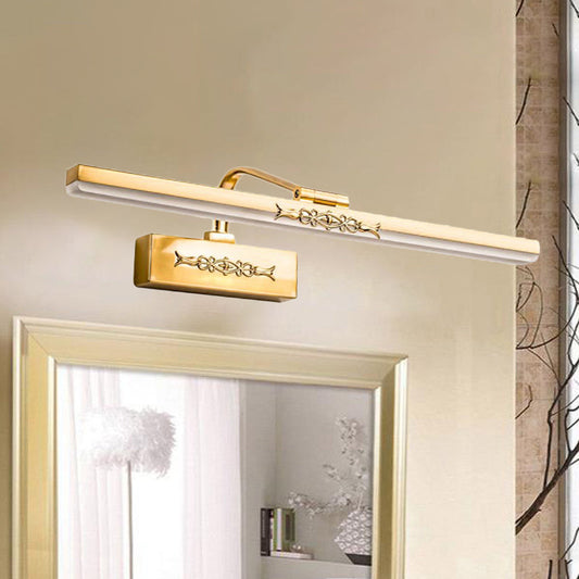 Vintage Brass Finish Integrated LED Wall Sconce Light - 15" Width