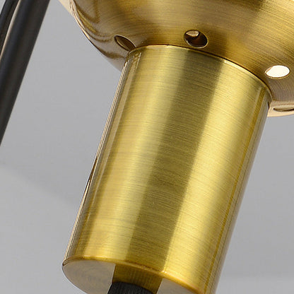 Lámpara de araña colgante contemporánea dorada de 2/4 luces con pantalla de cristal transparente