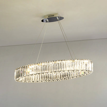 Lámpara colgante DecorBites™ de prisma de cristal transparente contemporáneo para mesa de comedor - Lámpara de isla con cristales K9