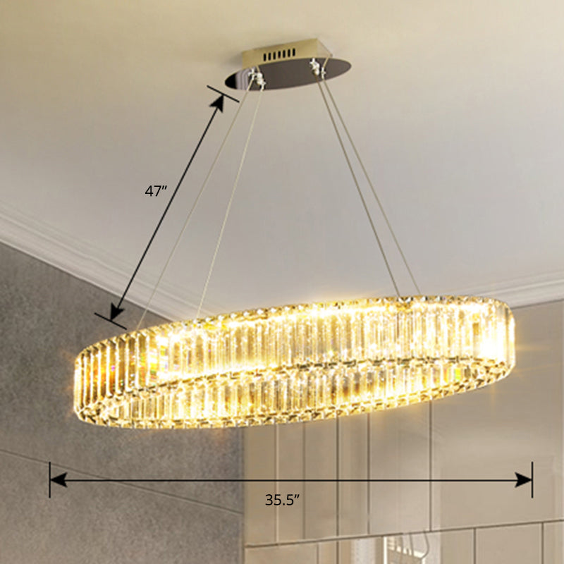 Lámpara colgante DecorBites™ de prisma de cristal transparente contemporáneo para mesa de comedor - Lámpara de isla con cristales K9