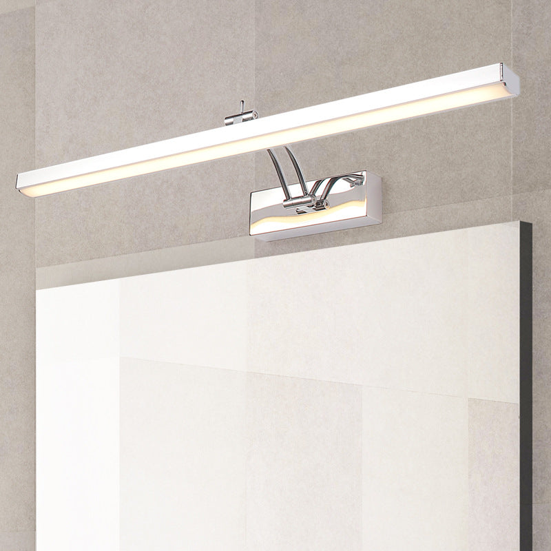 Aplique de pared LED contemporáneo DecorBites™ para tocador - Diseño de varilla de acero inoxidable, iluminación blanca