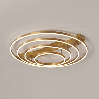 DecorBites™ DecorBites™ Brass Multi-Ring LED Flushmount Ceiling Light for Living Room