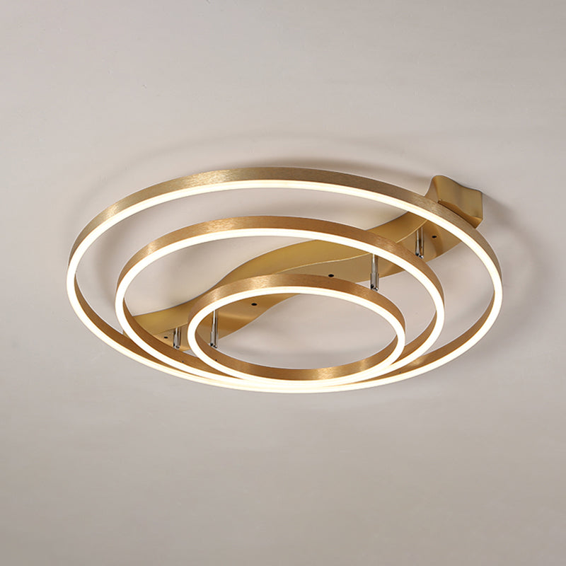 DecorBites™ DecorBites™ Brass Multi-Ring LED Flushmount Ceiling Light for Living Room