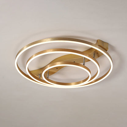 DecorBites™ DecorBites™ Brass Multi-Ring LED Flushmount Ceiling Light for Living Room