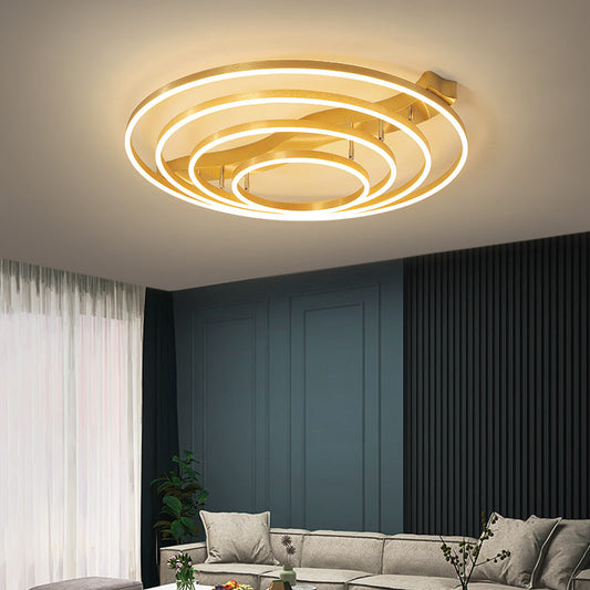 DecorBites™ DecorBites™ Brass Multi-Ring LED Flushmount Ceiling Light for Living Room