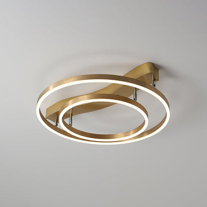 DecorBites™ DecorBites™ Brass Multi-Ring LED Flushmount Ceiling Light for Living Room