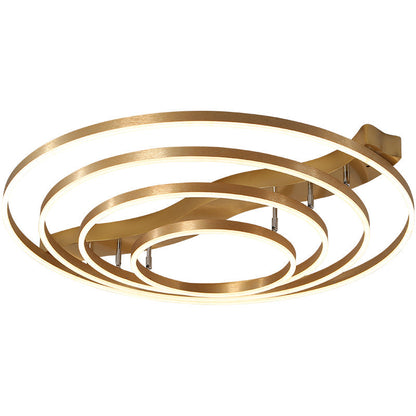 DecorBites™ DecorBites™ Brass Multi-Ring LED Flushmount Ceiling Light for Living Room